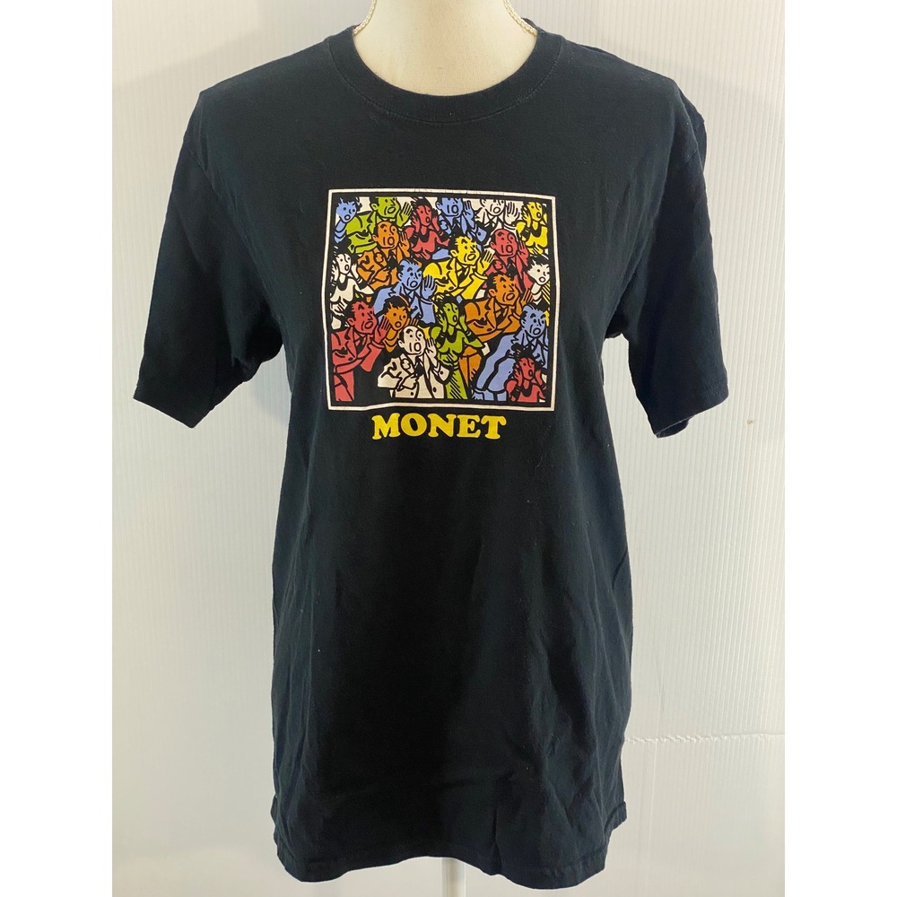 MONET Skateboards Graphic T Shirt Mens Size Medium Navy Blue Cotton Blend